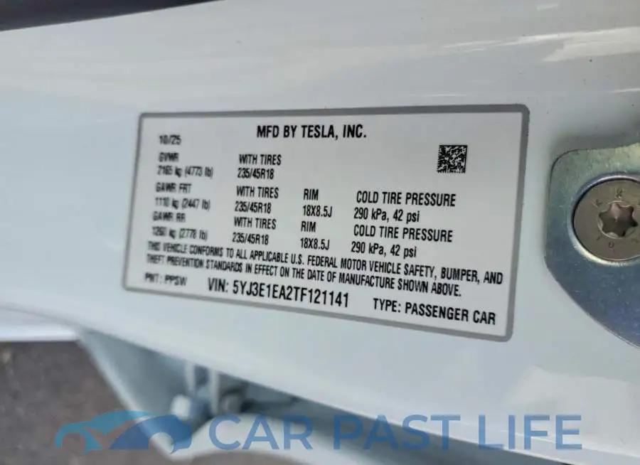 5YJ3E1EA2TF121141# 12