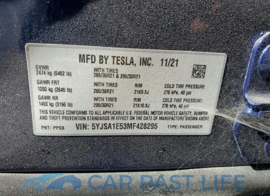 5YJSA1E53MF428295# 13