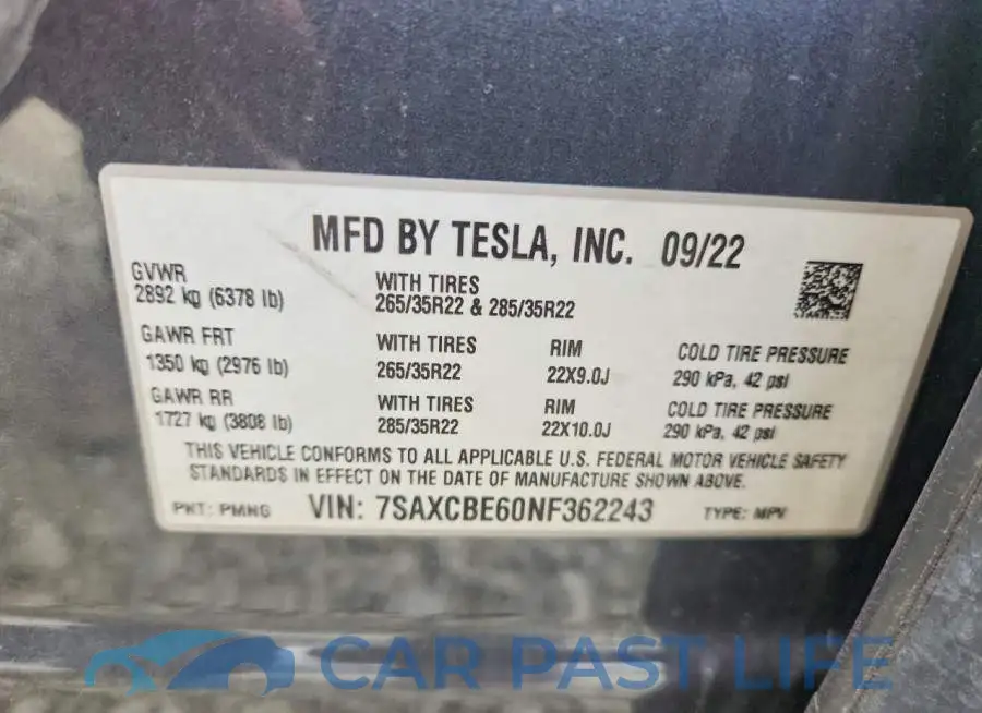 7SAXCBE60NF362243# 13