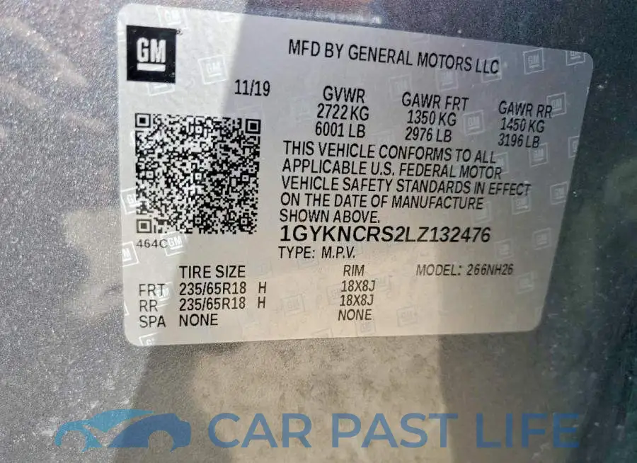 1GYKNCRS2LZ132476# 13