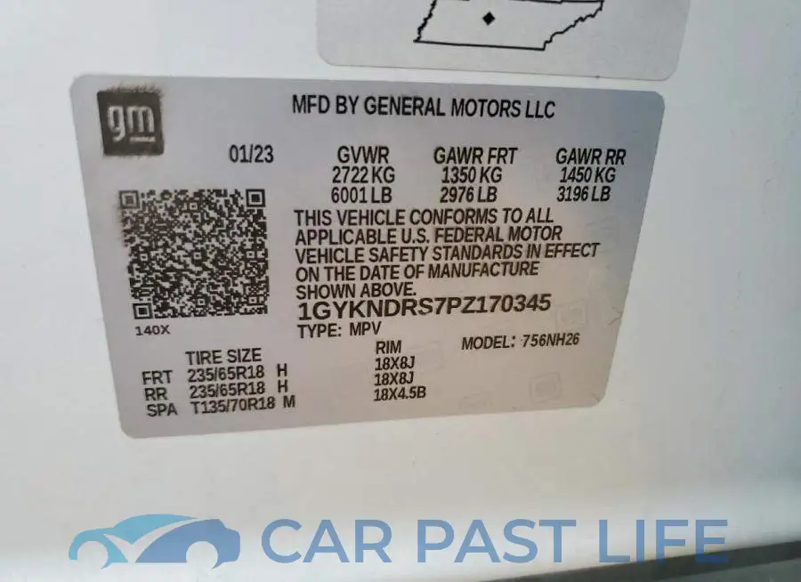 1GYKNDRS7PZ170345# 14
