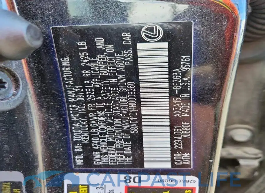 58AD11D14NU008260# 12