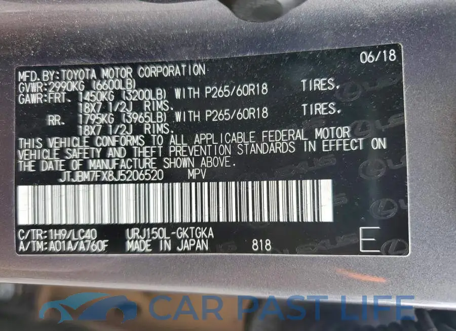 JTJBM7FX8J5206520# 14