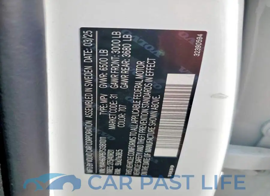 YV4H60PB7S1381011# 13
