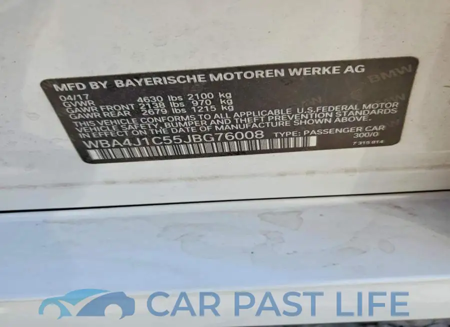 WBA4J1C55JBG76008# 12