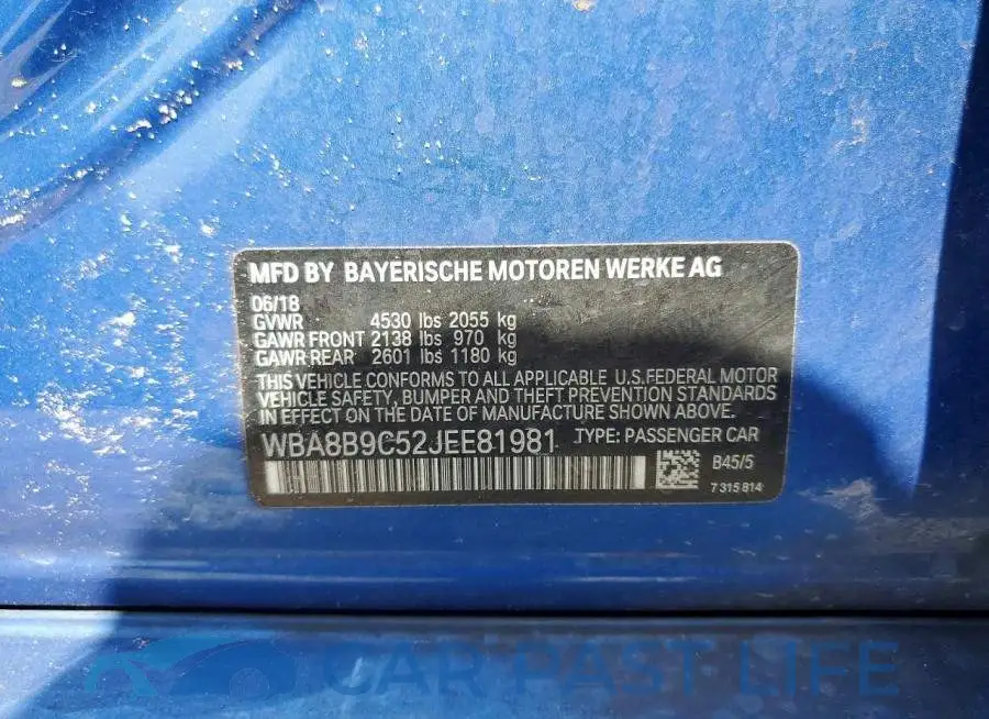 WBA8B9C52JEE81981# 13