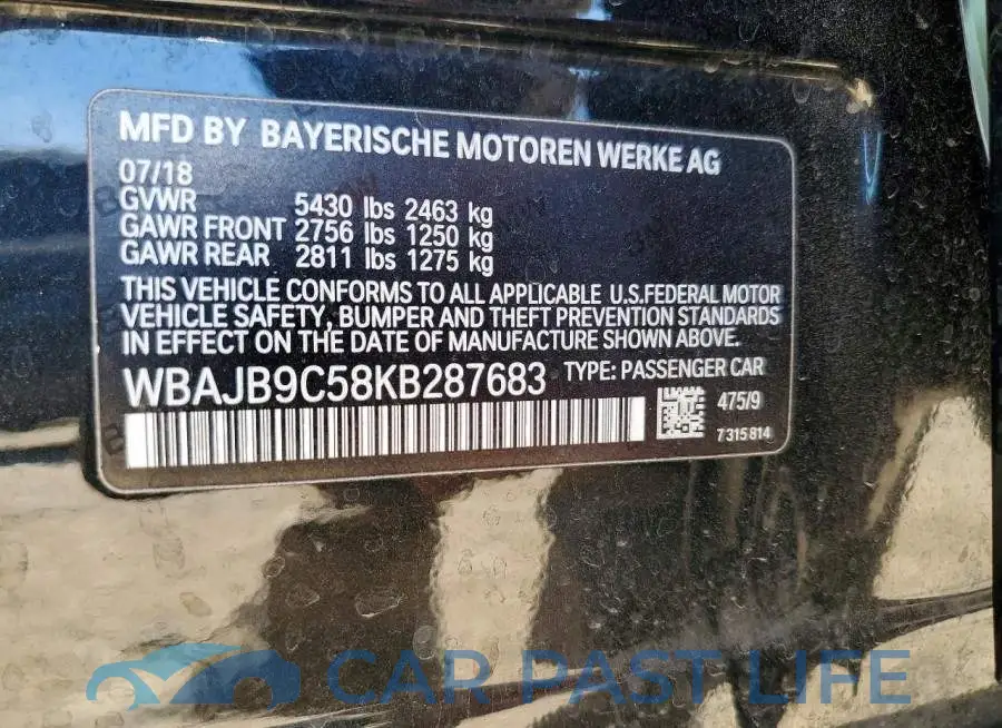 WBAJB9C58KB287683# 12