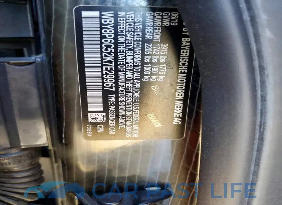 WBY8P6C52K7E29967# 12