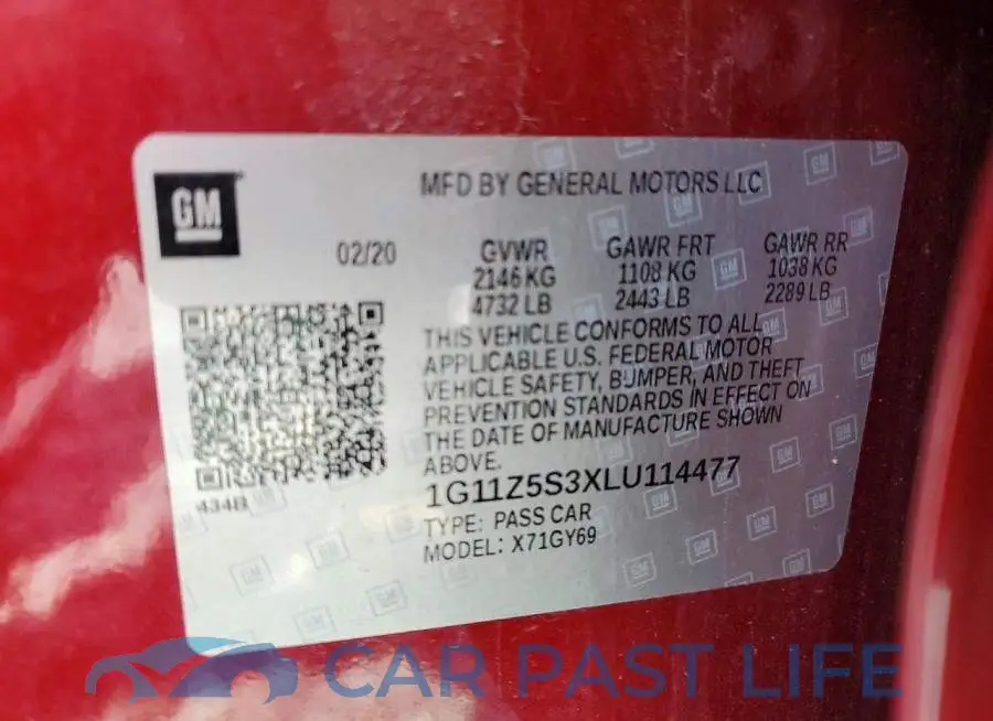 1G11Z5S3XLU114477# 12