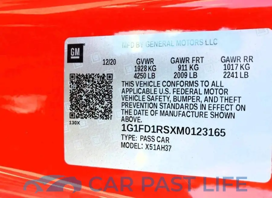 1G1FD1RSXM0123165# 12