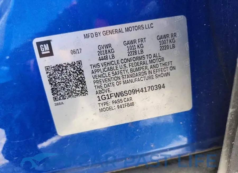 1G1FW6S09H4170394# 12