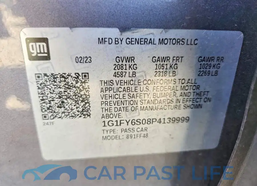 1G1FY6S08P4139999# 13