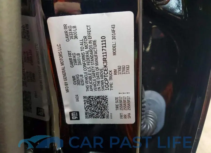1GCPTCEK3R1171110# 12