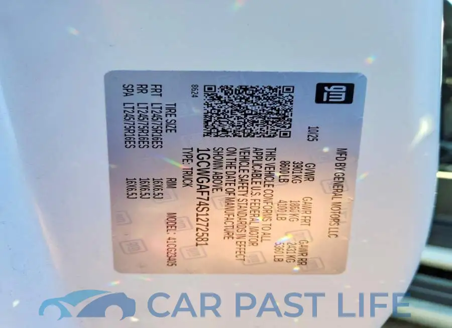 1GCWGAF74S1272581# 12
