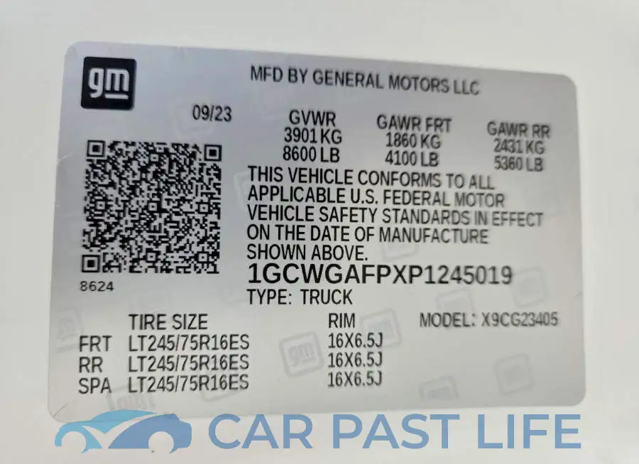 1GCWGAFPXP1245019# 12
