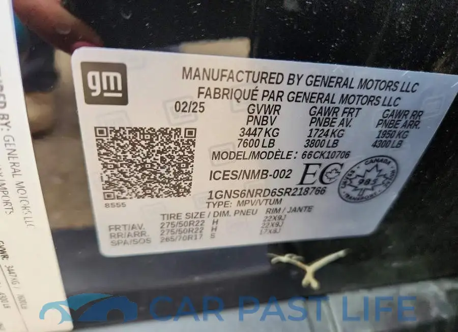 1GNS6NRD6SR218766# 13
