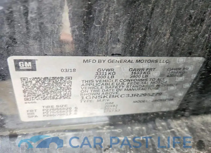1GNSKBKC3JR295279# 14
