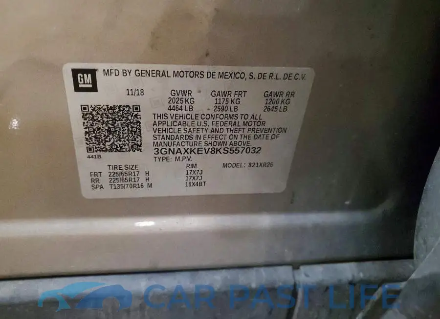 3GNAXKEV8KS557032# 14