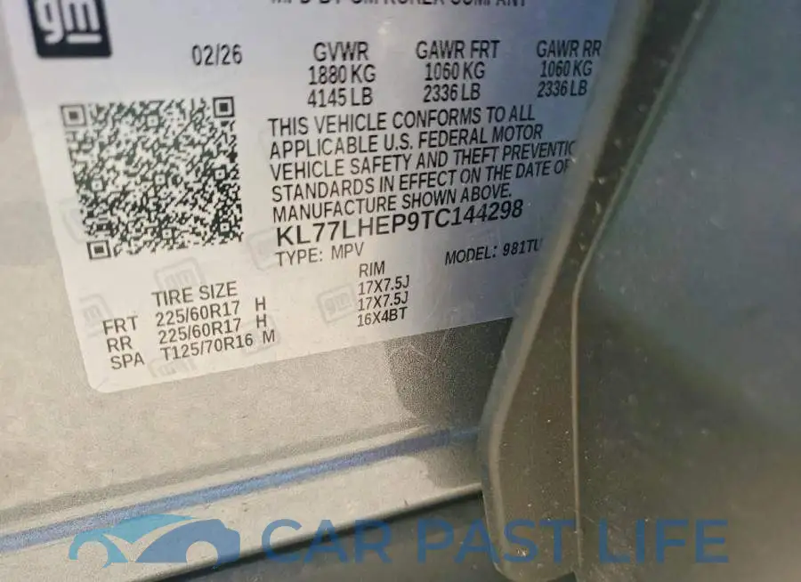 KL77LHEP9TC144298# 13