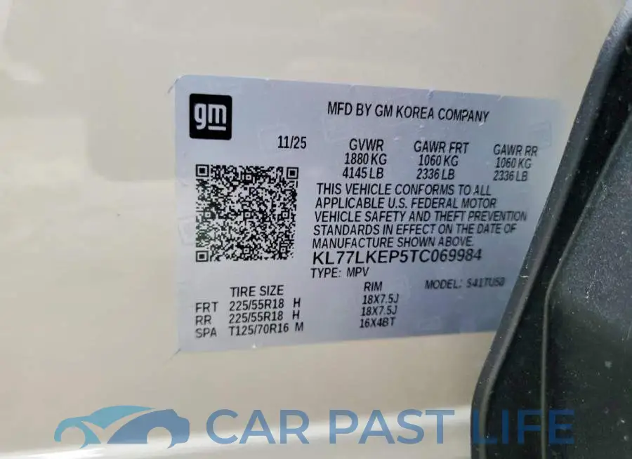 KL77LKEP5TC069984# 13