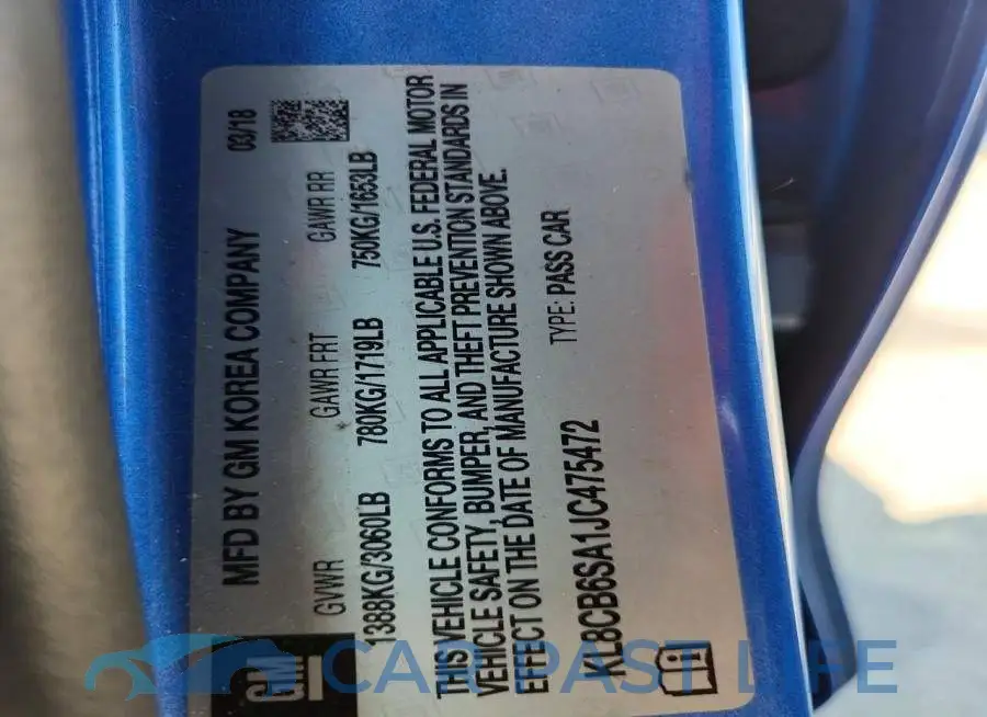KL8CB6SA1JC475472# 12