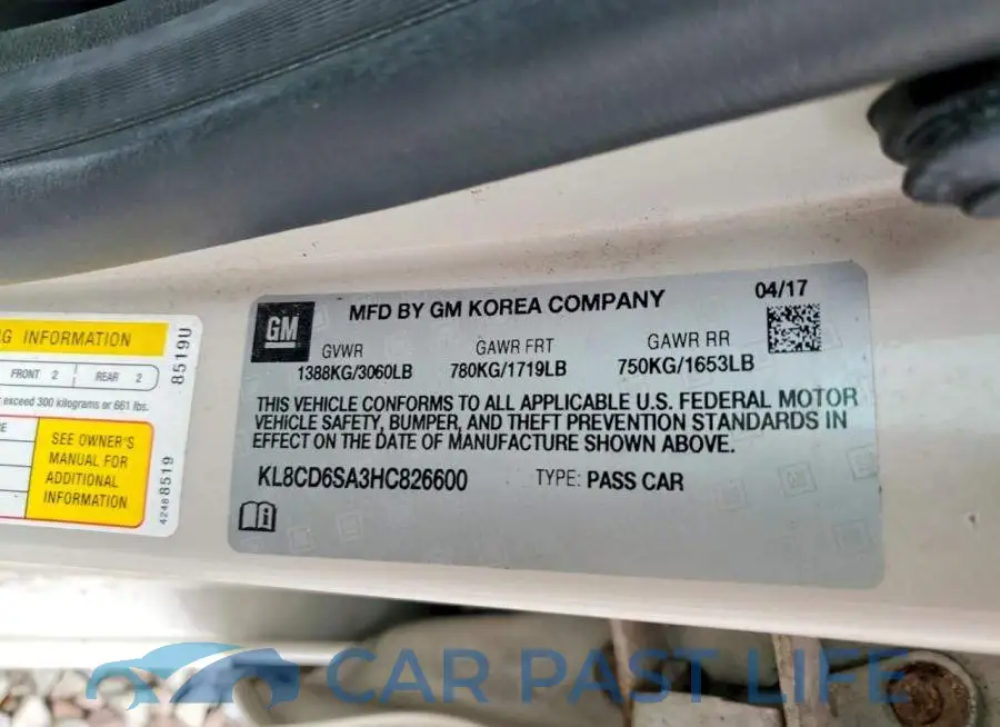 KL8CD6SA3HC826600# 12