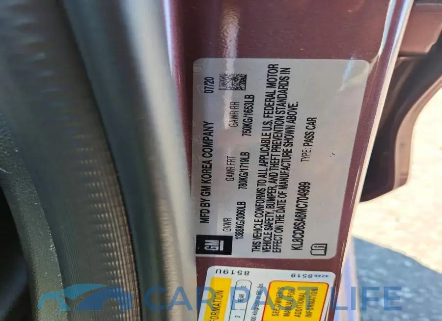 KL8CD6SA6MC704999# 12