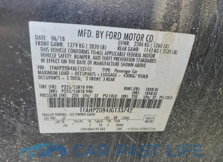 1FAHP2D84JG133742# 12