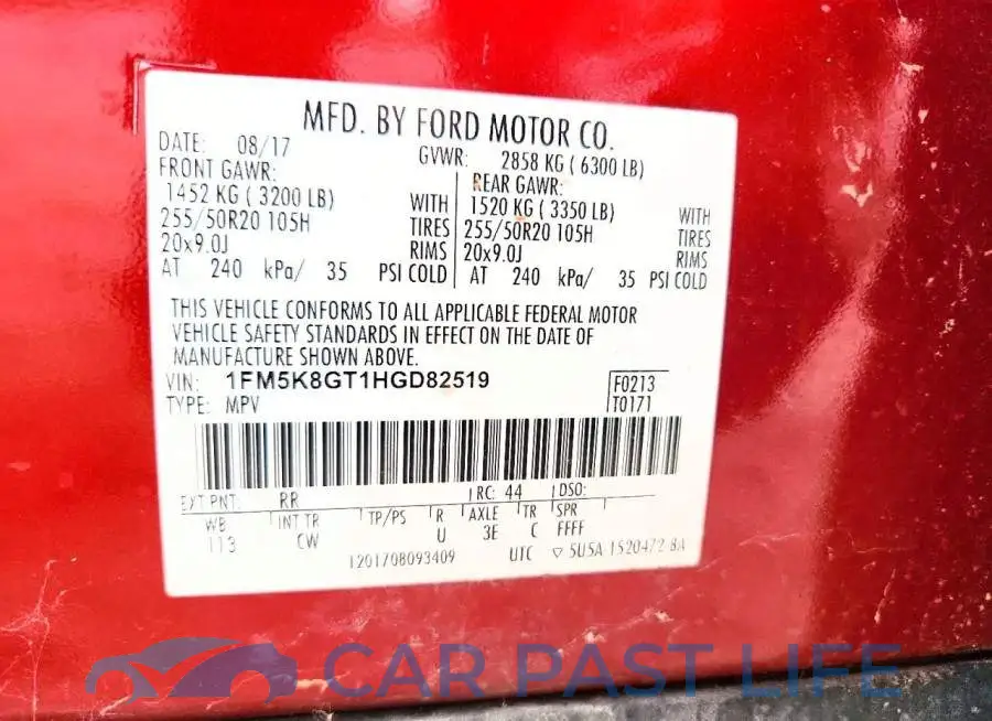 1FM5K8GT1HGD82519# 13