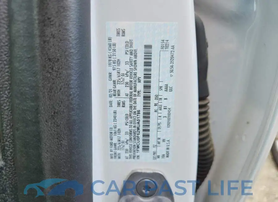 1FMCU0F62MUA01786# 13