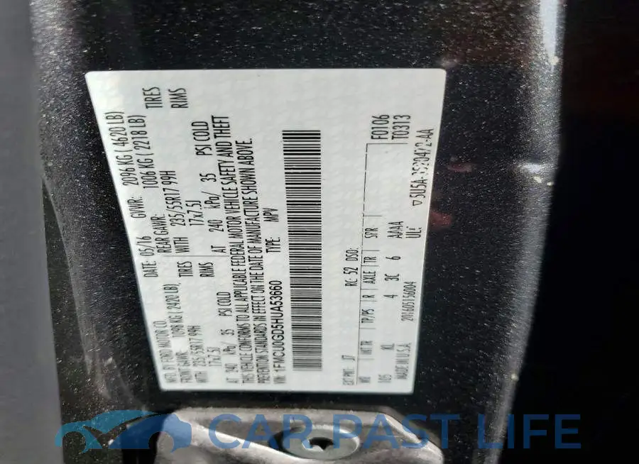 1FMCU0GD5HUA53660# 13