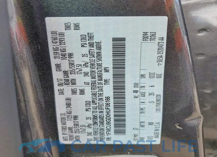 1FMCU9GD0HUF06166# 13
