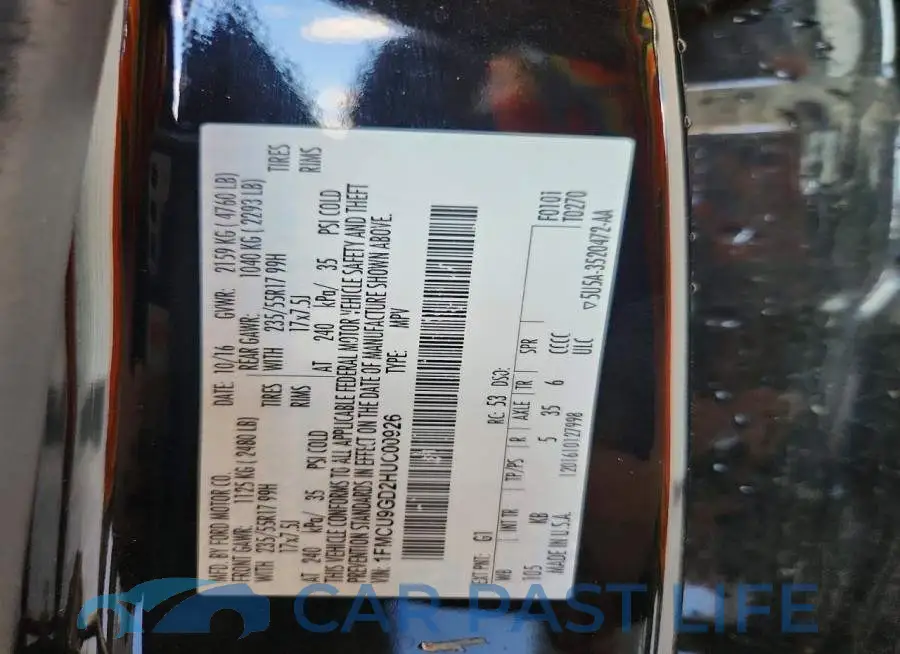 1FMCU9GD2HUC00926# 13