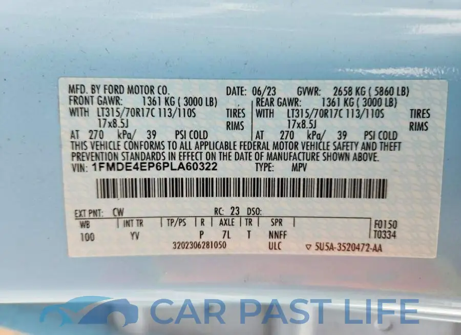 1FMDE4EP6PLA60322# 14