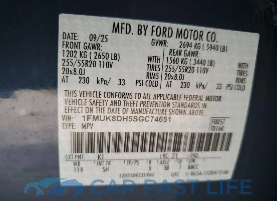 1FMUK8DH5SGC74651# 13