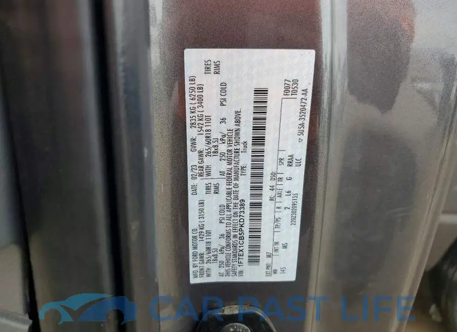 1FTEX1CB5PKD73389# 12