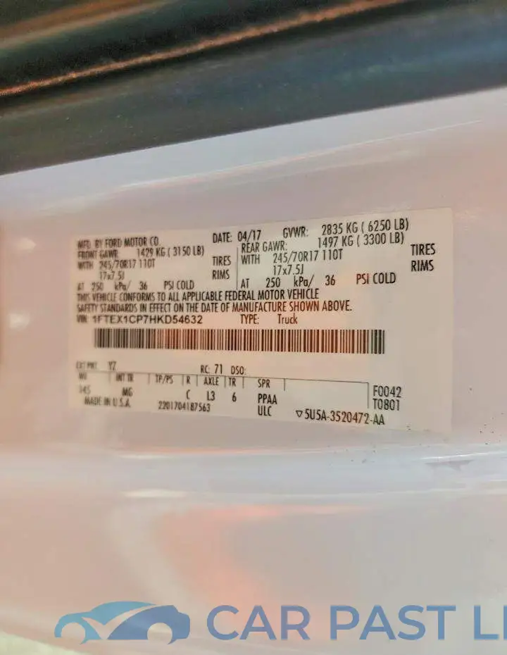 1FTEX1CP7HKD54632# 12