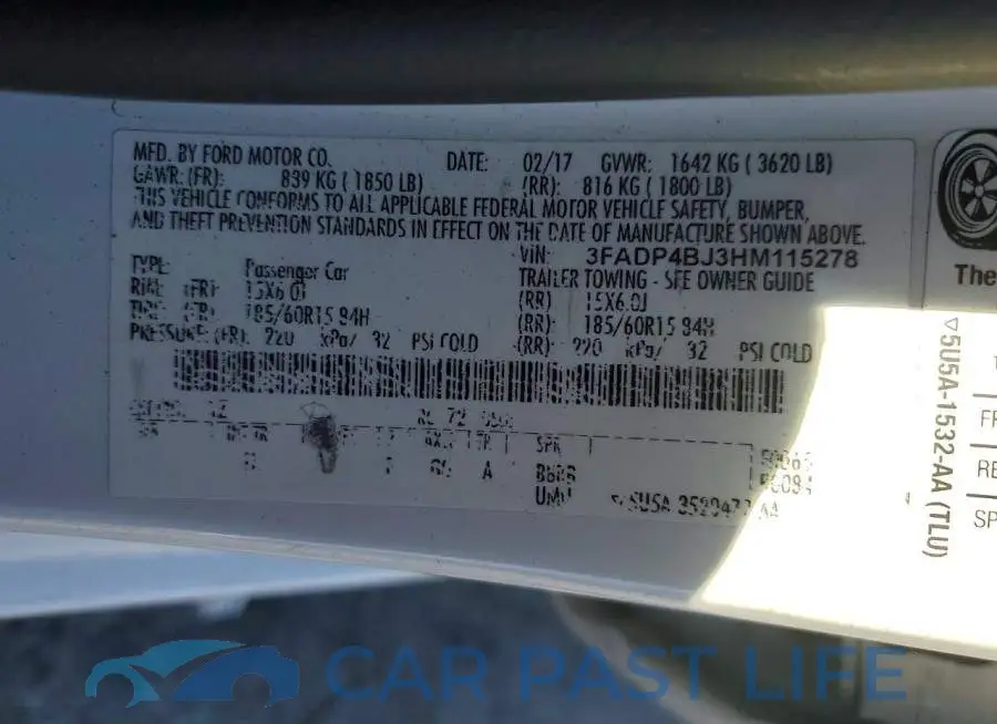 3FADP4BJ3HM115278# 12