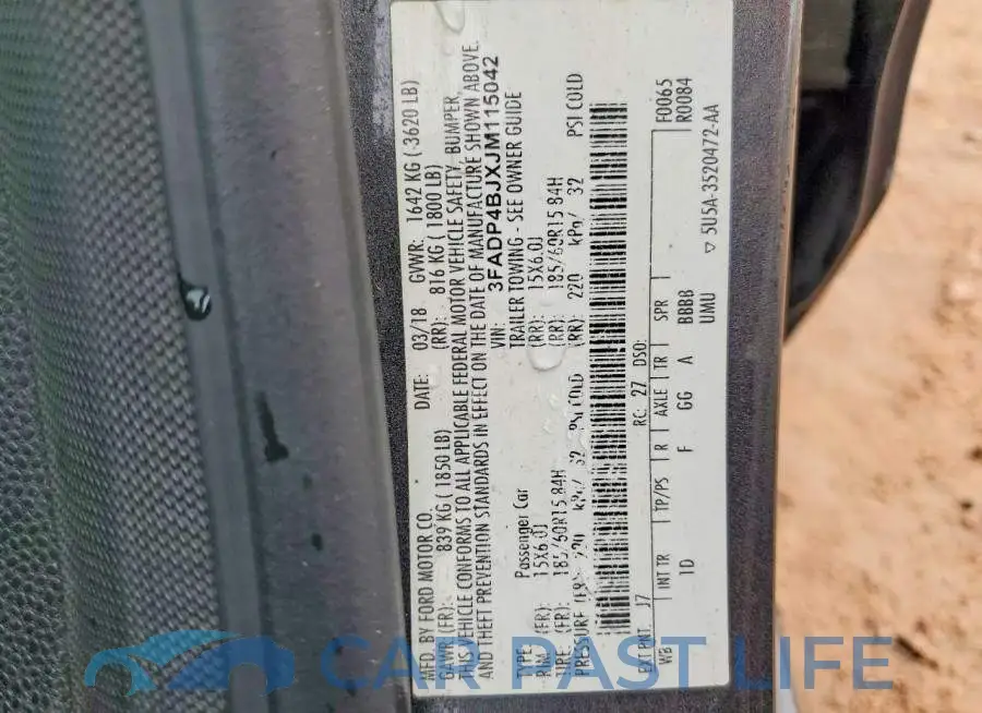 3FADP4BJXJM115042# 12