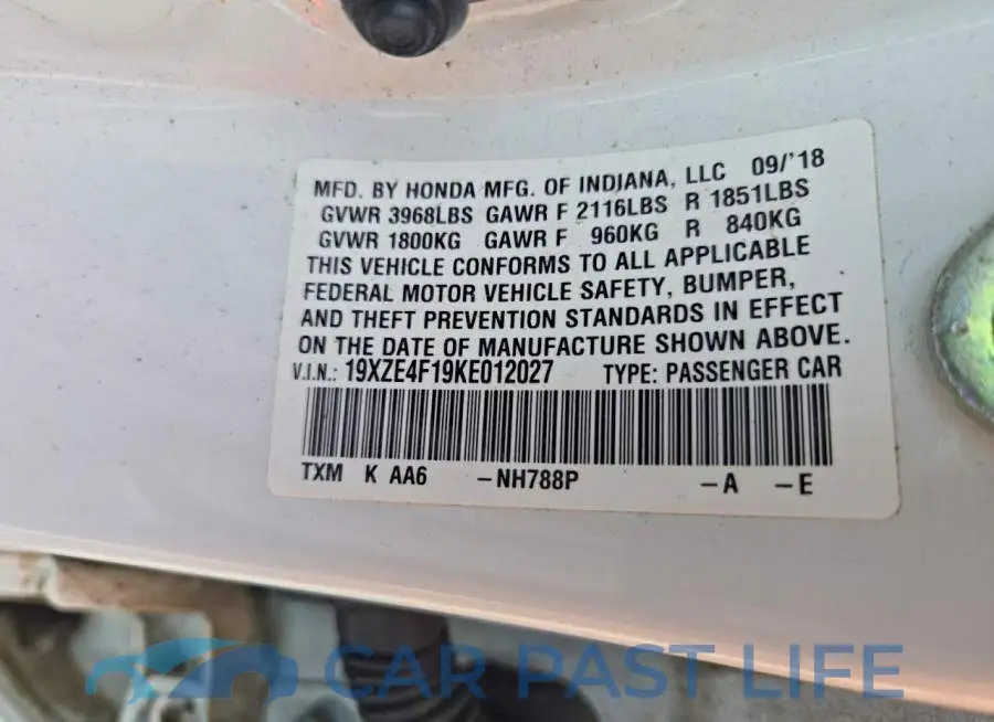 19XZE4F19KE012027# 12
