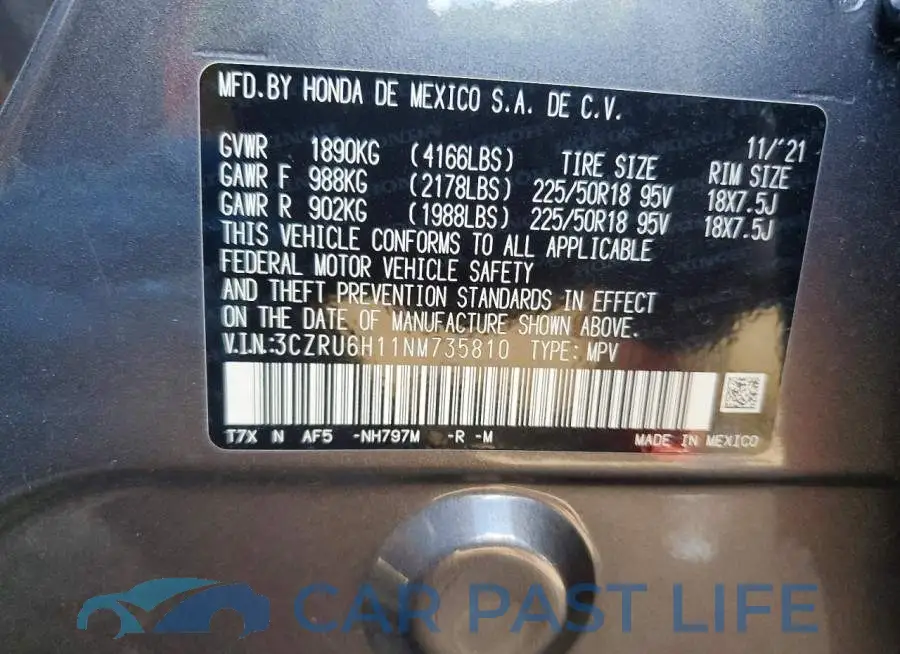 3CZRU6H11NM735810# 13