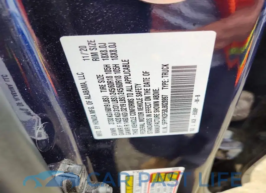 5FPYK3F58LB028997# 12