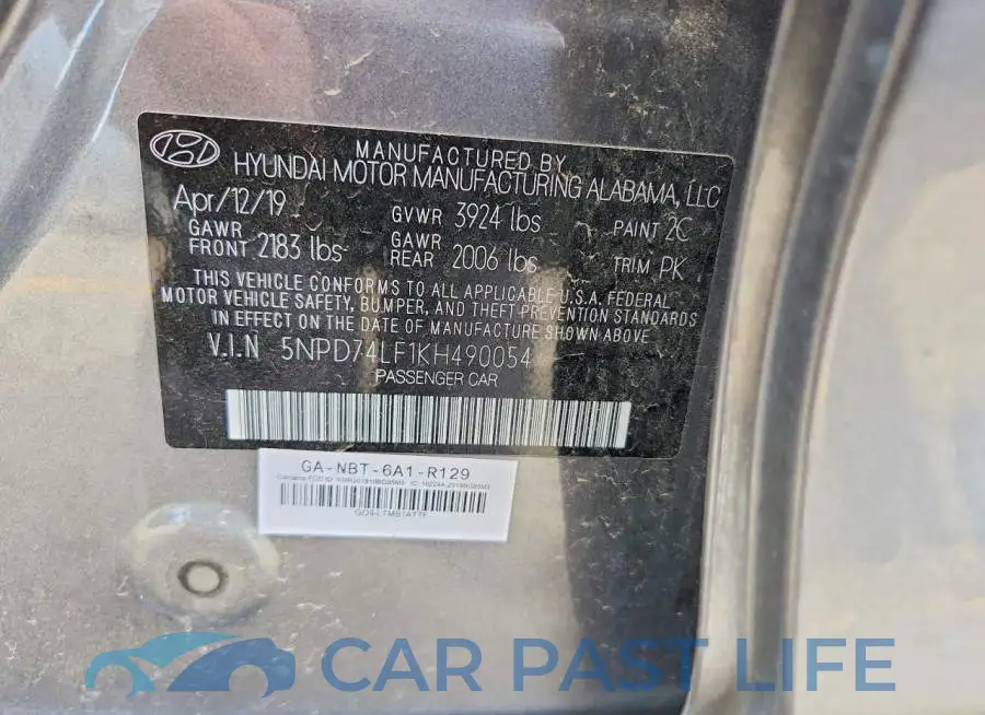 5NPD74LF1KH490054# 13