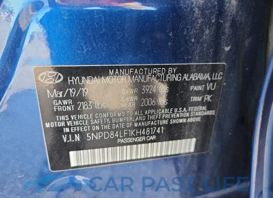 5NPD84LF1KH481741# 12