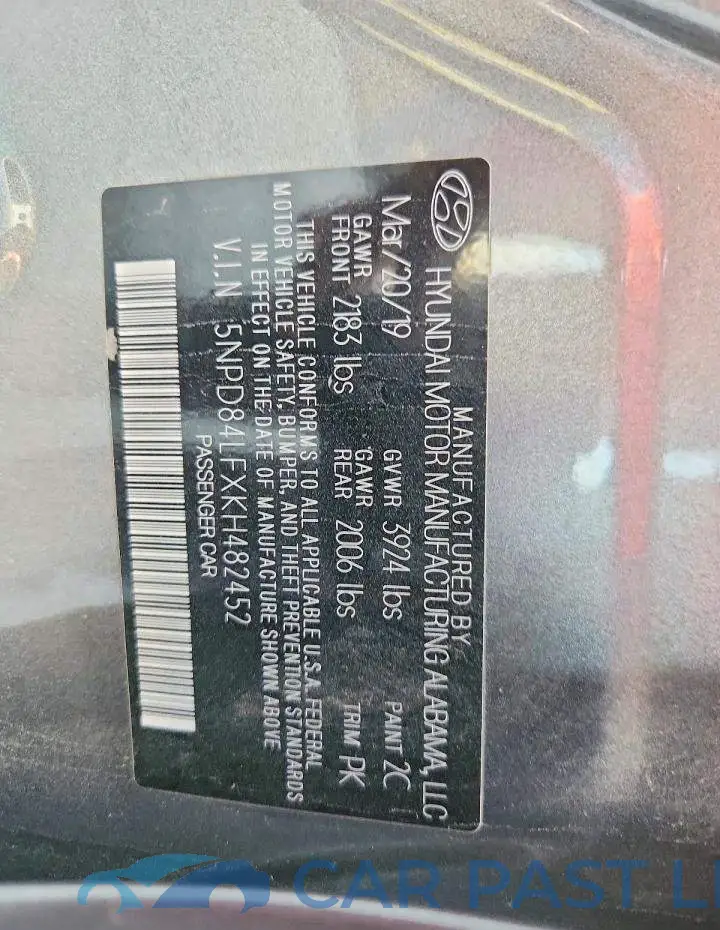 5NPD84LFXKH482452# 13