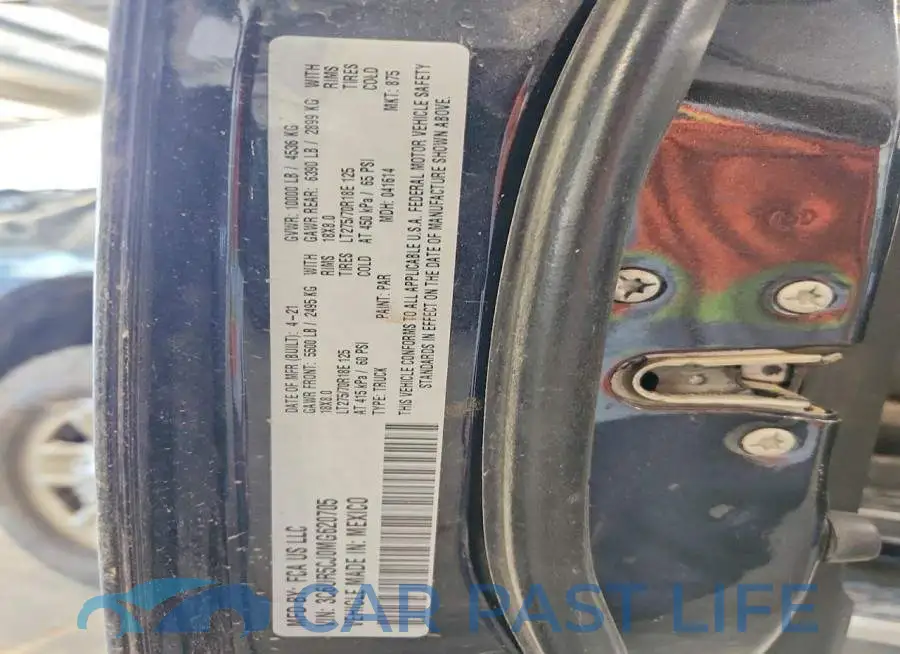3C6UR5CJ0MG620705# 12