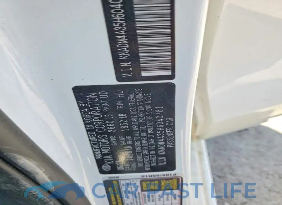 KNADM4A35H6040781# 13
