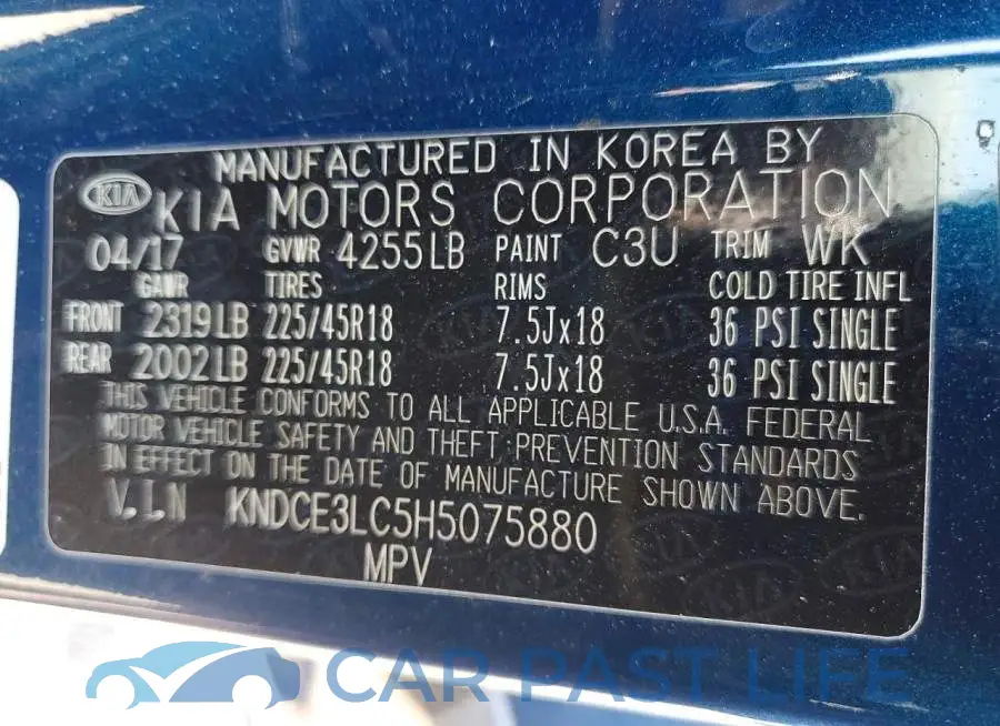 KNDCE3LC5H5075880# 13