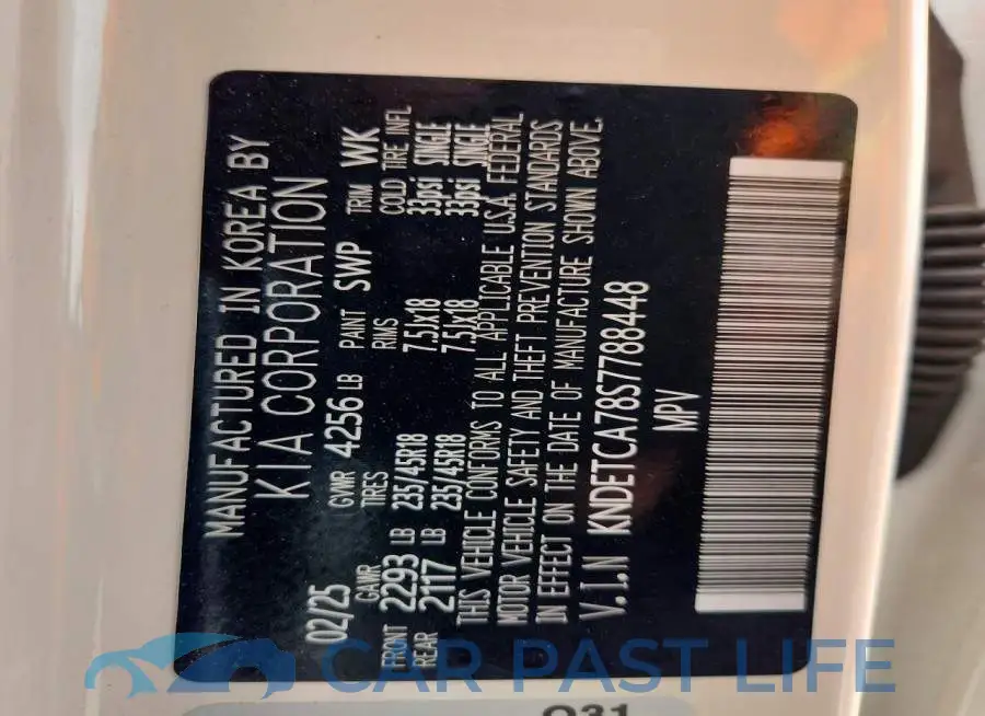 KNDETCA78S7788448# 13