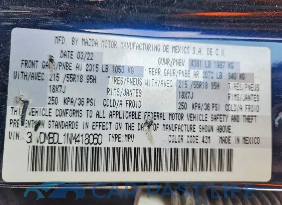 3MVDMBDL1NM418060# 14